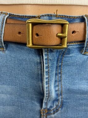 Gap Womens leather belt Sz M tan earth tones granola nature